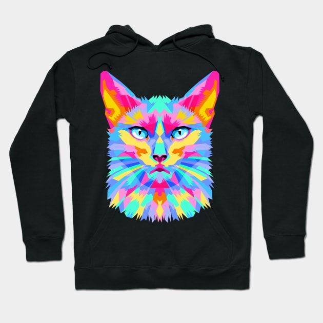 colorful cat Hoodie by Heawonshop